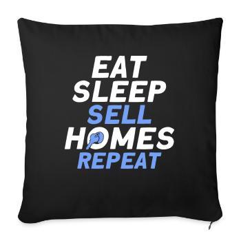 Agent immobilier Courtier Profession Immobilier - Housse de coussin décorative 45 x 45 cm - noir - Devant