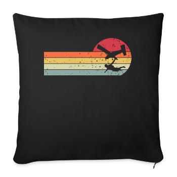 Parachutistes parachutistes parachutés - Housse de coussin décorative 45 x 45 cm - noir - Devant