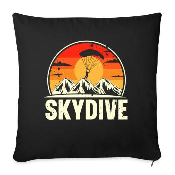 Parachutistes parachutistes parachutés - Housse de coussin décorative 45 x 45 cm - noir - Devant