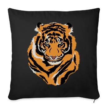 Tiger Face Wild Life Creature Animal Tiger Lover - Sofa pillowcase 17,3'' x 17,3'' (45 x 45 cm) - black - Front