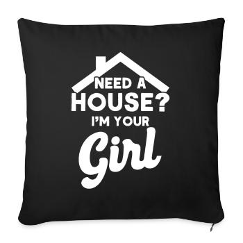 Agent immobilier Courtier Profession Immobilier - Housse de coussin décorative 45 x 45 cm - noir - Devant