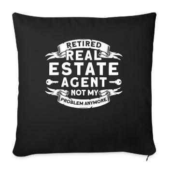Agent immobilier Courtier Profession Immobilier - Housse de coussin décorative 45 x 45 cm - noir - Devant