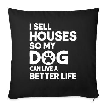 Agent immobilier Courtier Profession Immobilier - Housse de coussin décorative 45 x 45 cm - noir - Devant