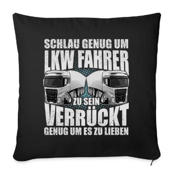 LKW Fahrer - Sofakissenbezug 45 x 45 cm - Schwarz - Vorne