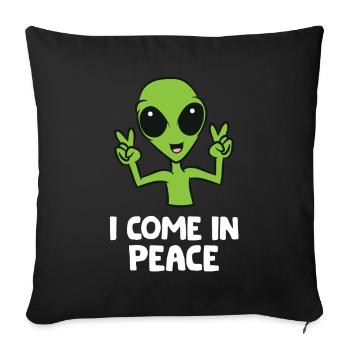 Alien I Come In Peace Space Rave EDM Music Alien - Sofa pillowcase 17,3'' x 17,3'' (45 x 45 cm) - black - Front