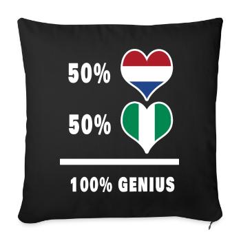 Nigéria et Pays-Bas Conception ingénieuse du drapeau - Housse de coussin décorative 45 x 45 cm - noir - Devant