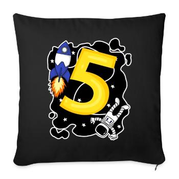 Jeune astronaute de 5 ans - Housse de coussin décorative 45 x 45 cm - noir - Devant