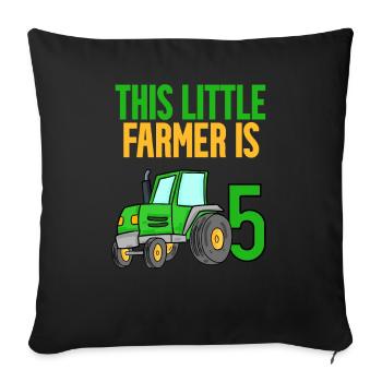 Farmer Farmer 5 years Boy 5th birthday son - Sofa pillowcase 17,3'' x 17,3'' (45 x 45 cm) - black - Front