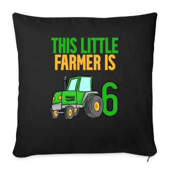 Farmer Farmer 6 years Boy 6th birthday son - Sofa pillowcase 17,3'' x 17,3'' (45 x 45 cm) - black - Front