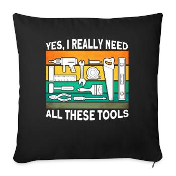 Carpenter Gift Saying Woodworking - Sofa pillowcase 17,3'' x 17,3'' (45 x 45 cm) - black - Front