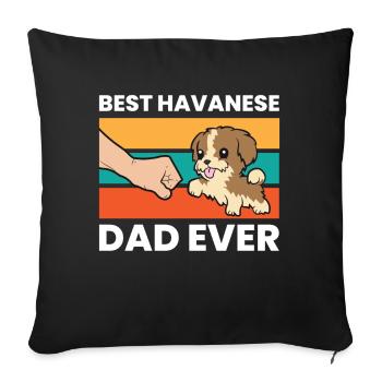 Meilleur papa havanais de tous les temps - Housse de coussin décorative 45 x 45 cm - noir - Devant