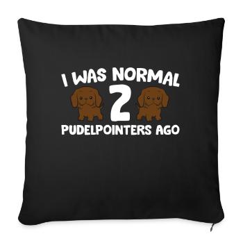 Propriétaire du pointeur de caniche J’étais normal 2 pointeurs de caniche - Housse de coussin décorative 45 x 45 cm - noir - Devant