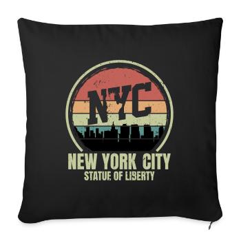 Retro Vintage New York City Statue of Liberty - Sofa pillowcase 17,3'' x 17,3'' (45 x 45 cm) - black - Front