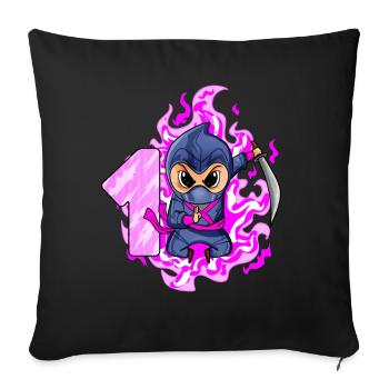 1. Geburtstag Mädchen 1 Jahre alt Ninja - Sofakissenbezug 45 x 45 cm - Schwarz - Vorne