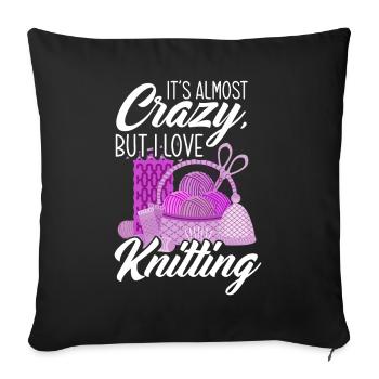 Knitting Hobby - Sofa pillowcase 17,3'' x 17,3'' (45 x 45 cm) - black - Front