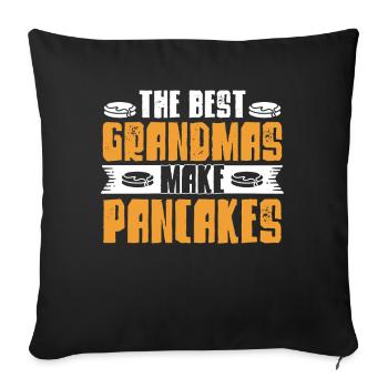 Pfannkuchen Liebhaber Geschenk Pfannkuchen Spruch - Sofakissenbezug 45 x 45 cm - Schwarz - Vorne