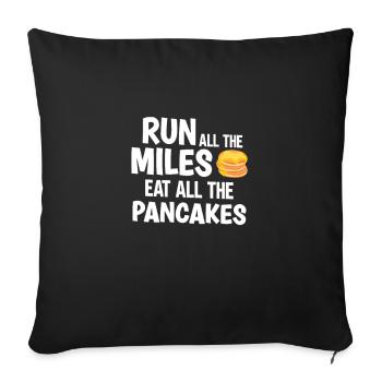 Pfannkuchen Liebhaber Geschenk Pfannkuchen Spruch - Sofakissenbezug 45 x 45 cm - Schwarz - Vorne
