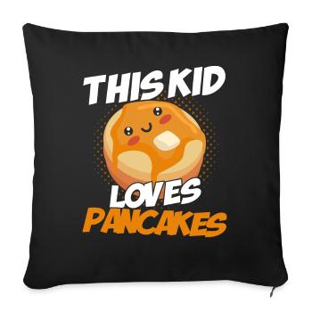 Pfannkuchen Liebhaber Geschenk Pfannkuchen Spruch - Sofakissenbezug 45 x 45 cm - Schwarz - Vorne