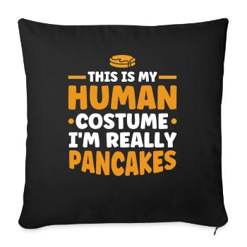 Pfannkuchen Liebhaber Geschenk Pfannkuchen Spruch - Sofakissenbezug 45 x 45 cm - Schwarz - Vorne