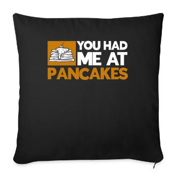 Pfannkuchen Liebhaber Geschenk Pfannkuchen Spruch - Sofakissenbezug 45 x 45 cm - Schwarz - Vorne