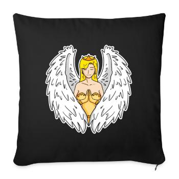 Guardian angel - Sofa pillowcase 17,3'' x 17,3'' (45 x 45 cm) - black - Front