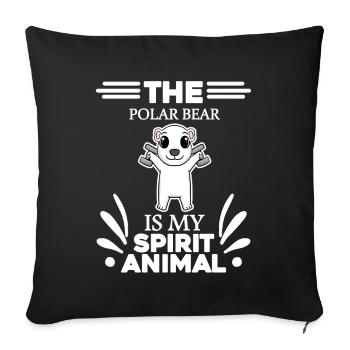 Polar Bear Polar Bear Bear - Sofa pillowcase 17,3'' x 17,3'' (45 x 45 cm) - black - Front