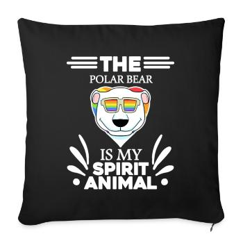 Polar Bear Polar Bear Bear - Sofa pillowcase 17,3'' x 17,3'' (45 x 45 cm) - black - Front