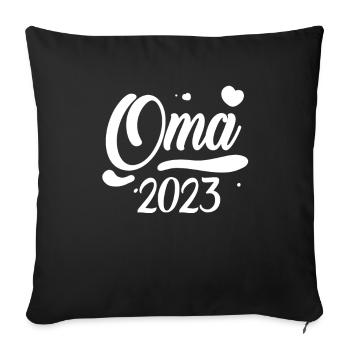Oma 2023 - Werdende Oma 2023 - Sofakissenbezug 45 x 45 cm - Schwarz - Vorne
