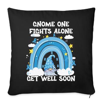 Gnome One Fights Alone Prostate Cancer - Sofa pillowcase 17,3'' x 17,3'' (45 x 45 cm) - black - Front