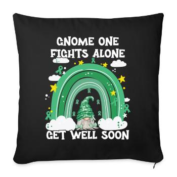 Gnome One Fights Alone Liver Cancer - Sofa pillowcase 17,3'' x 17,3'' (45 x 45 cm) - black - Front