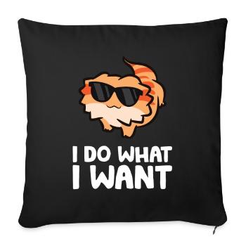 I Do What I Want Reptile Lizard Funny Bearded - Sofa pillowcase 17,3'' x 17,3'' (45 x 45 cm) - black - Front