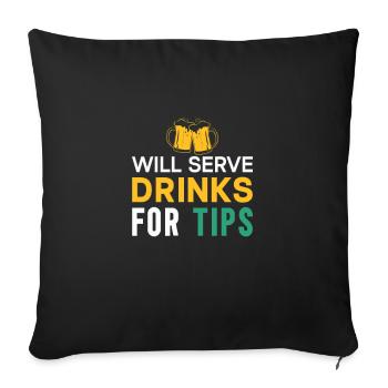 Barkeeper Geschenk Mixologist Spruch Bar - Sofakissenbezug 45 x 45 cm - Schwarz - Vorne