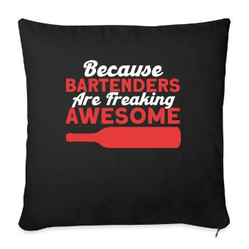 Bartender Gift Mixologist Saying Bar - Sofa pillowcase 17,3'' x 17,3'' (45 x 45 cm) - black - Front