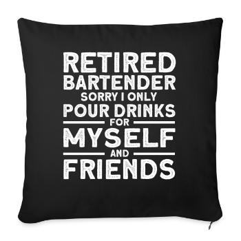 Barkeeper Geschenk Mixologist Spruch Bar - Sofakissenbezug 45 x 45 cm - Schwarz - Vorne