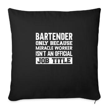 Barkeeper Geschenk Mixologist Spruch Bar - Sofakissenbezug 45 x 45 cm - Schwarz - Vorne