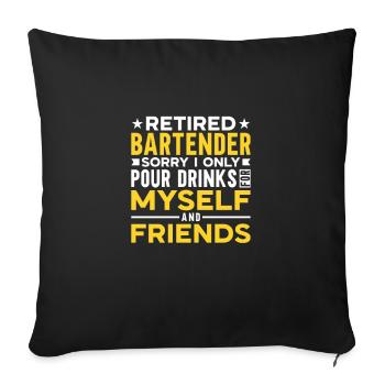 Barman Gift Mixologist Saying Bar - Housse de coussin décorative 45 x 45 cm - noir - Devant
