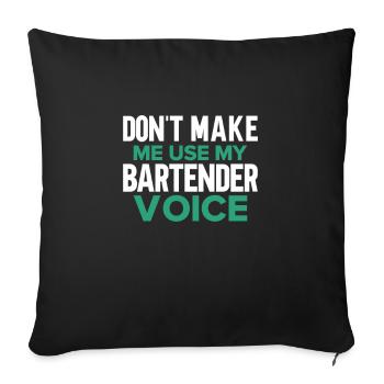 Barkeeper Geschenk Mixologist Spruch Bar - Sofakissenbezug 45 x 45 cm - Schwarz - Vorne