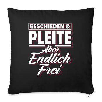 Geschieden Pleite Frei - Sofakissenbezug 45 x 45 cm - Schwarz - Vorne