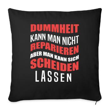 Scheidung - Sofakissenbezug 45 x 45 cm - Schwarz - Vorne