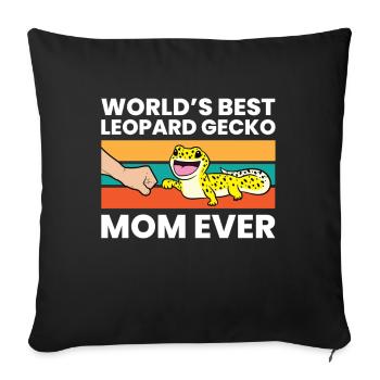 World's Best Leopard Gecko Mom Ever - Sofa pillowcase 17,3'' x 17,3'' (45 x 45 cm) - black - Front