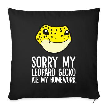 Entschuldigung, mein Leopardgecko hat meine - Sofakissenbezug 45 x 45 cm - Schwarz - Vorne