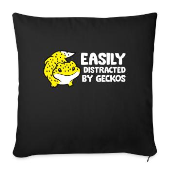Gecko Lover Easily Distracted By Geckos - Sofa pillowcase 17,3'' x 17,3'' (45 x 45 cm) - black - Front