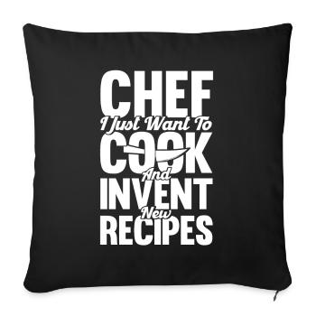 Chef Saying Gift Funny Chef - Sofa pillowcase 17,3'' x 17,3'' (45 x 45 cm) - black - Front