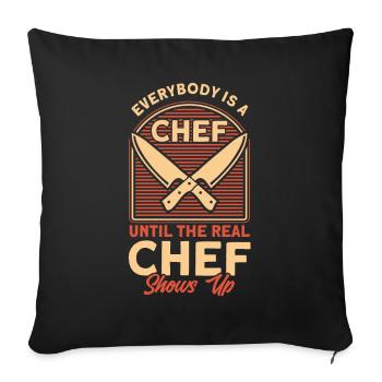 Chef saying gift funny cook - Sofa pillowcase 17,3'' x 17,3'' (45 x 45 cm) - black - Front