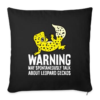 Leopardgecko kann spontan über Leopardgeckos - Sofakissenbezug 45 x 45 cm - Schwarz - Vorne