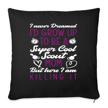 Fier Scout Maman Mère Cadeau - Housse de coussin décorative 45 x 45 cm - noir - Devant
