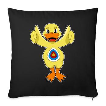 Cible de fléchettes canard - Housse de coussin décorative 45 x 45 cm - noir - Devant