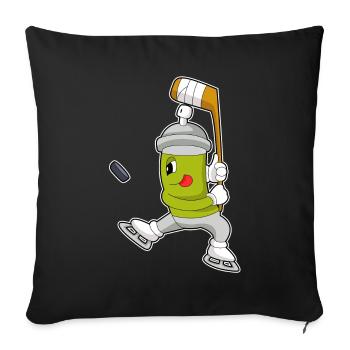 Bâtons de hockey sur glace - Housse de coussin décorative 45 x 45 cm - noir - Devant
