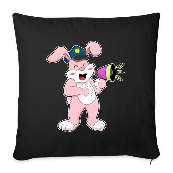 Policier Bunny Police du Micro - Housse de coussin décorative 45 x 45 cm - noir - Devant