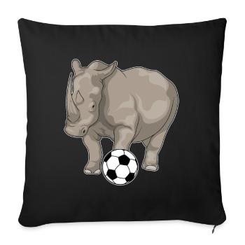 Rhino Football Player Football - Sofa pillowcase 17,3'' x 17,3'' (45 x 45 cm) - black - Front